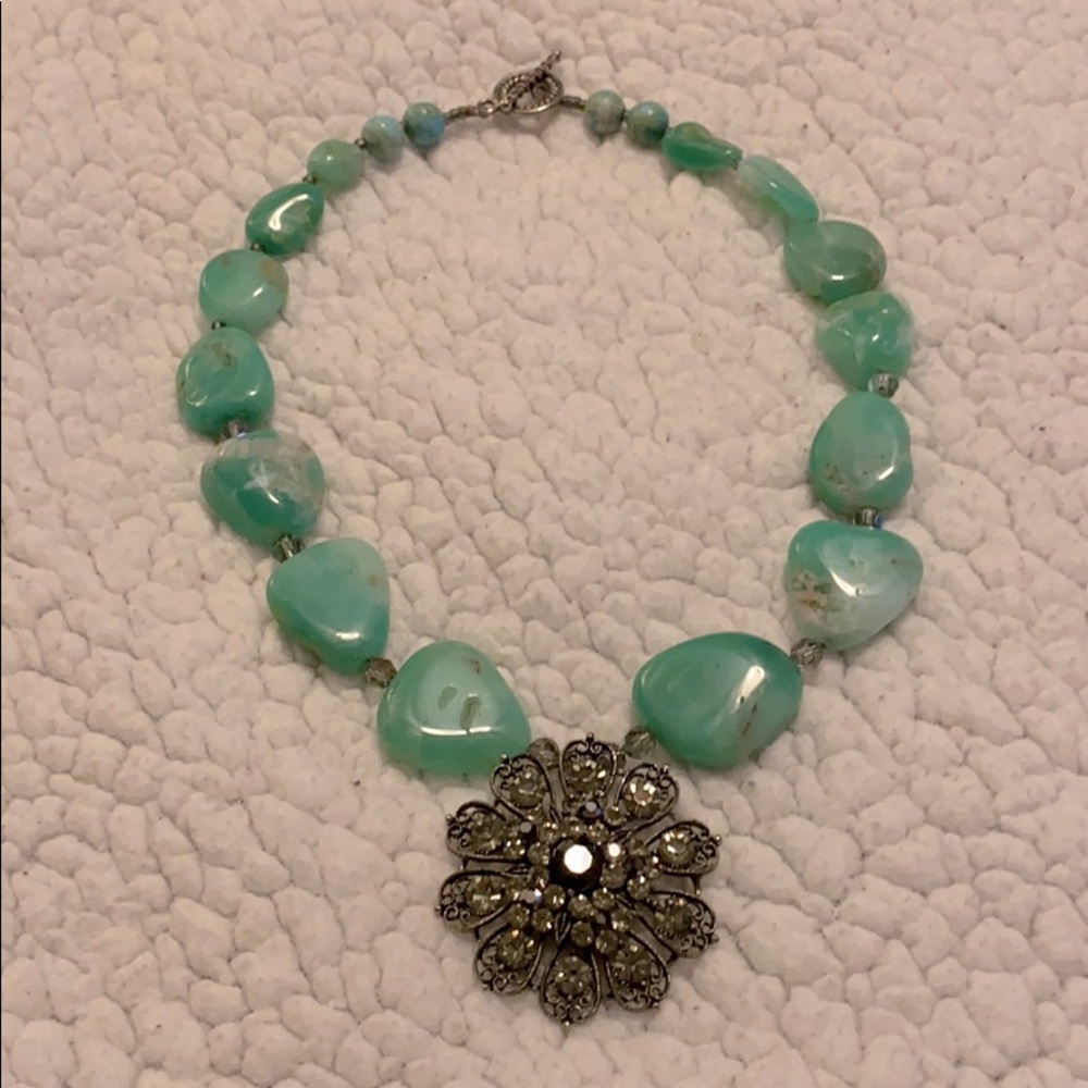 Statement Rock and Beaded Necklace!